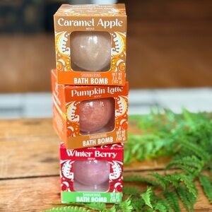 Bath Bomb Set - Caramel Apple, Pumpkin Latte, Winter Berry